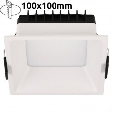 Φωτιστικό LED Τετράγωνο Χωνευτό 12W 230V 1200lm 80° 3000K Θερμό Φως